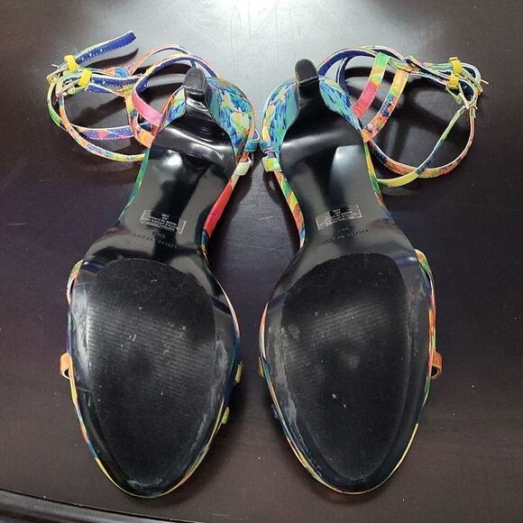NINE WEST MULTI-COLOR STRAPPY STILETTOS HIGH HEEL SANDAL - Picture 12 of 14
